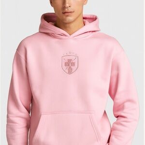 Men's Light Pink Hoodie with Emblem